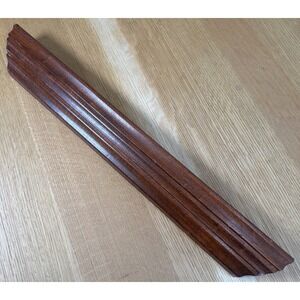 Vintage Solid Wood 24"x 3"x 2" Unmarked Wall Shelf Dark Stain